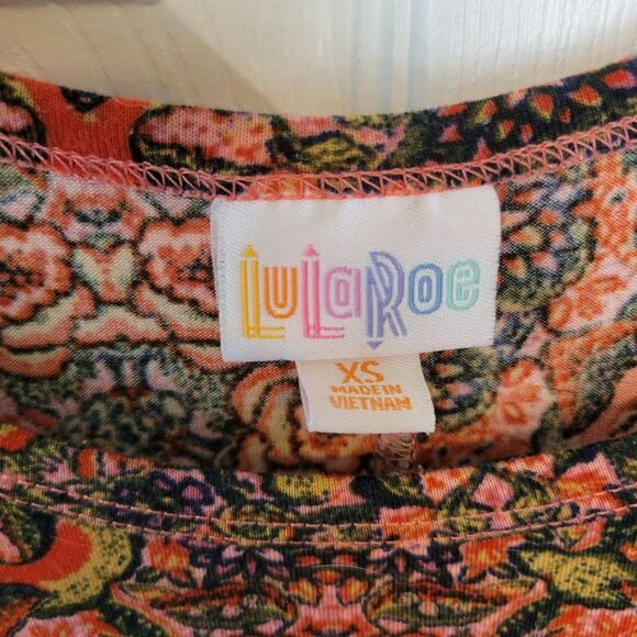 LuLaRoe Boho Multicolor Carly Dress Size XS oversized - Picture 5 of 6